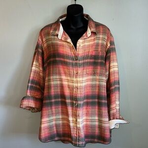 American Eagle Flannel, pinks, yellows, gray